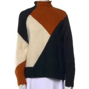 A.L.C. color block mock turtle sweater